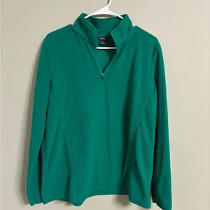 Eddie Bauer Green Long Sleeve 1/4 Zip Fleece Jacket Men’s Size Large Pullover